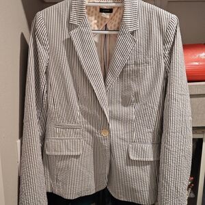 J. Crew Vintage Women's Pinstripe Blazer - Black and White